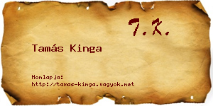 Tamás Kinga névjegykártya